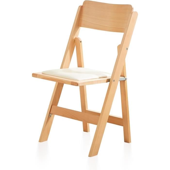 Chaise Pliante En Bois De Hêtre Couleur Cerise – Design Pliable Et Robuste Pour La Maison