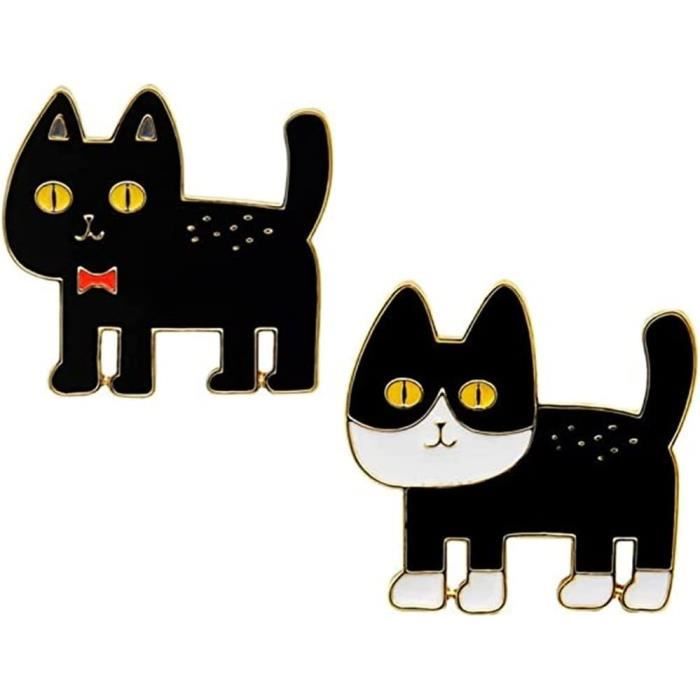 Épingles En émail De Dessin Animé Noir Pour Femmes, Broche à Main