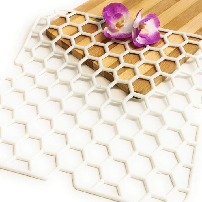 Tapis De Protection Silicone Imperméable Antidérapant - 71x56x2 Cm - Noir - Pour Salle De Bain, Buanderie, Cuisine