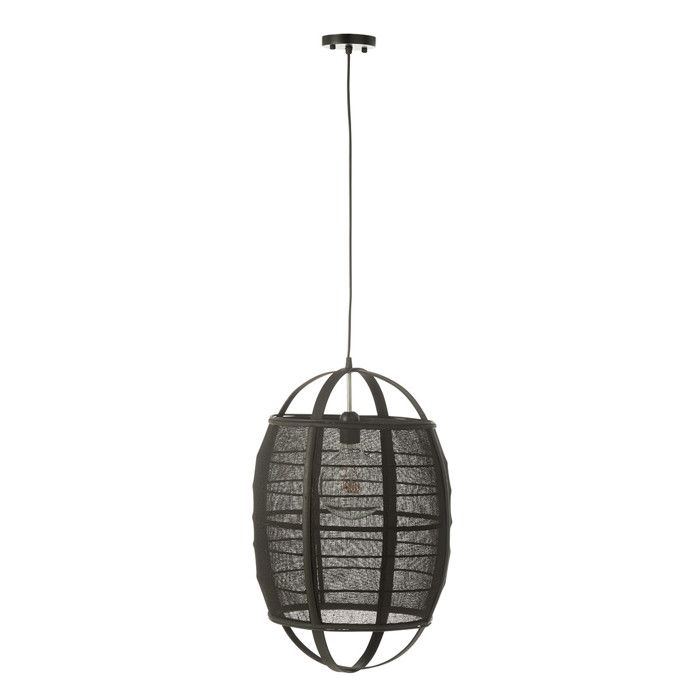 Lampe Suspension en Bambou Ion 37cm Noir