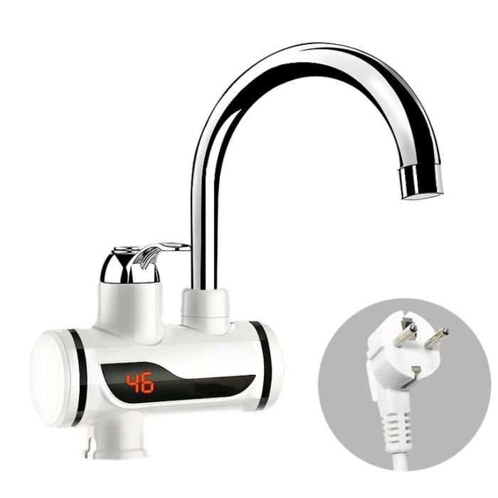 Chauffe-eau électrique instantané robinet sans réservoir de cuisine chauffe-eau  instantané eau du robinet avec prise LED - Cdiscount Bricolage