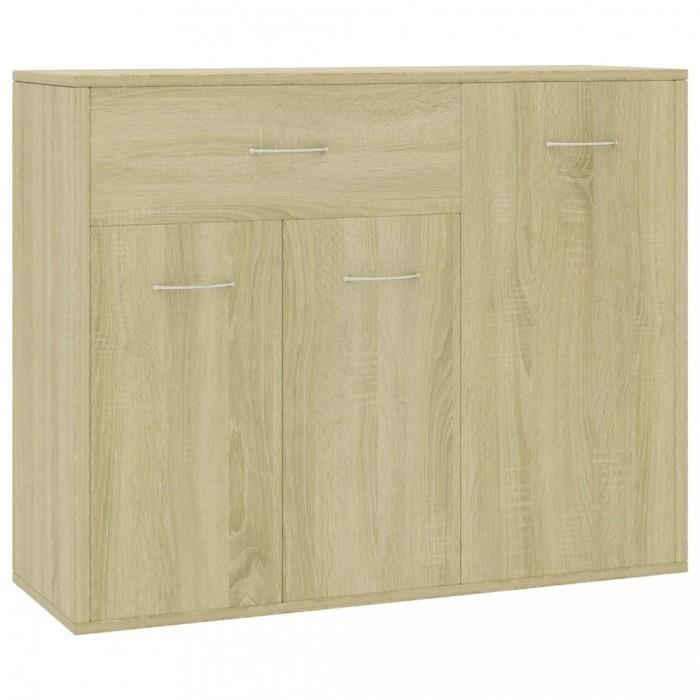 Buffet bas - Buffets bahuts - Chene sonoma - 3 portes - 1 tiroir - 88x30x70 cm