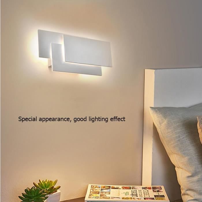 12w Lampe Moderne Led Applique Murale Pour Chambre A Coucher Blanc