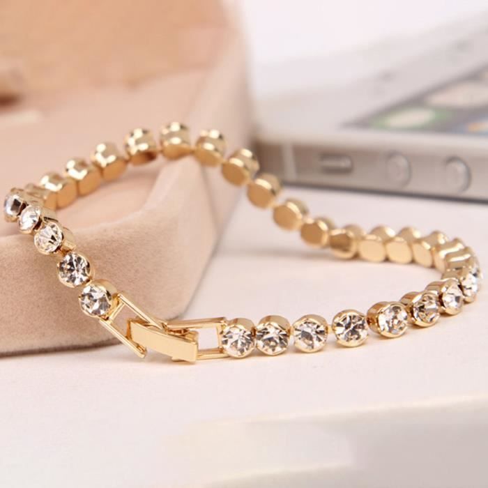 festivus bracelet femme chaîne bracelet de charme zirconium rond bijoux cadeau pour femme