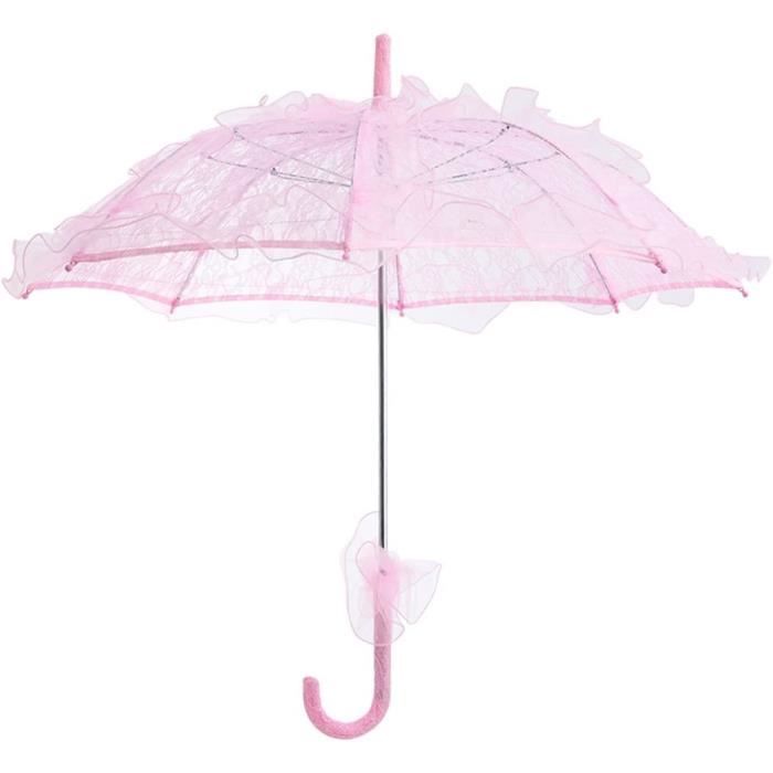 Femme Ombrelle Fait à La Main En Dentelle Parasol Floral Poignée En