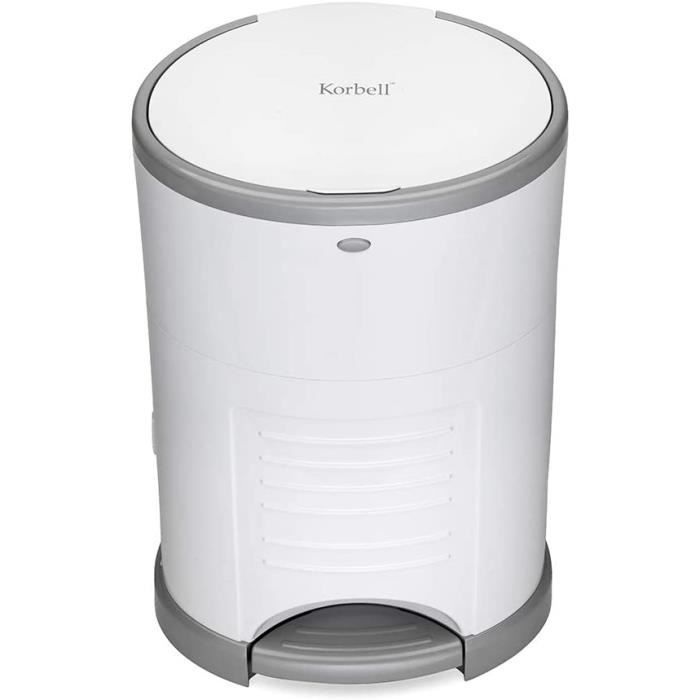 MINI Poubelle à Couches 9 L Blanche Économique Écologique Pédale de Pied Capacité