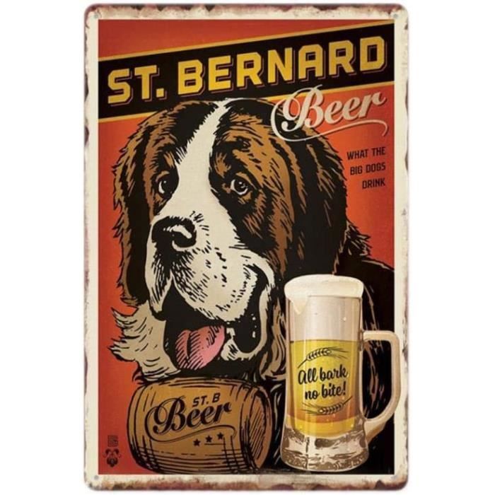 Plaque Métal Publicité Bière Ancienne - 30x20 Cm - Décor Vintage Pub - Neuf