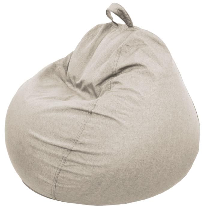 Pouf poire déhoussable beige 80 x 70 cm - Fauteuil Canapé Coussin de Sol Pouf dintérieur - Rempli de Mousse - Bananair