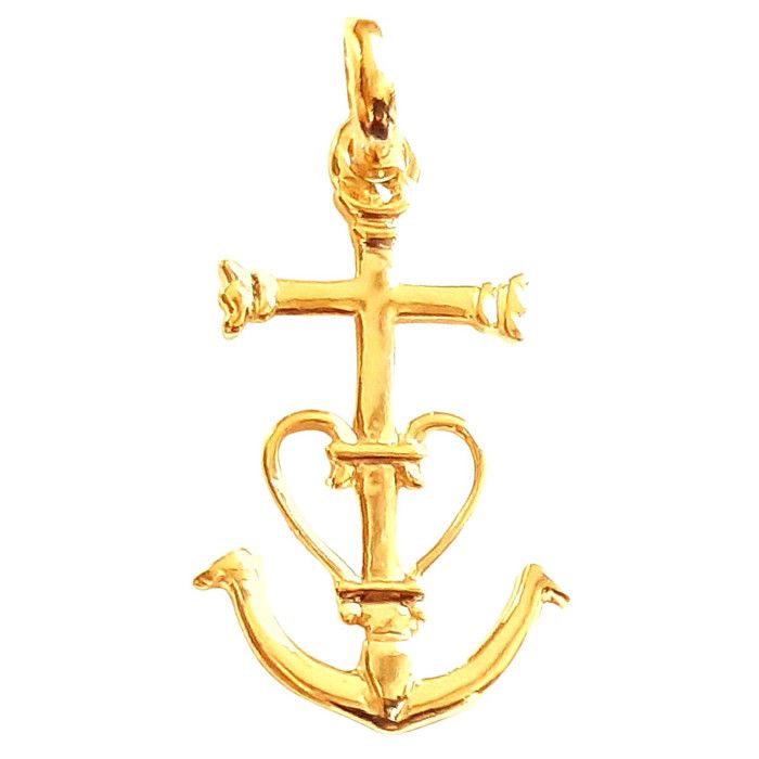 Pendentif Croix De Camargue Argent 925 - 12x22 Mm - Mixte - Sans Chaîne