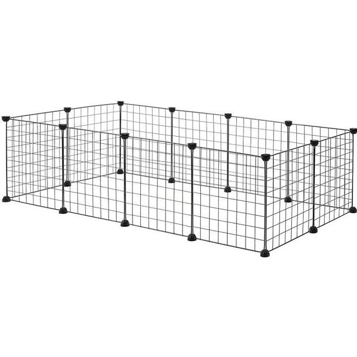 Comparer les prix de EUGAD Enclos - 145x75x35cm - pour Lapin Parc réglable DIY 12 Panneaux - Noir