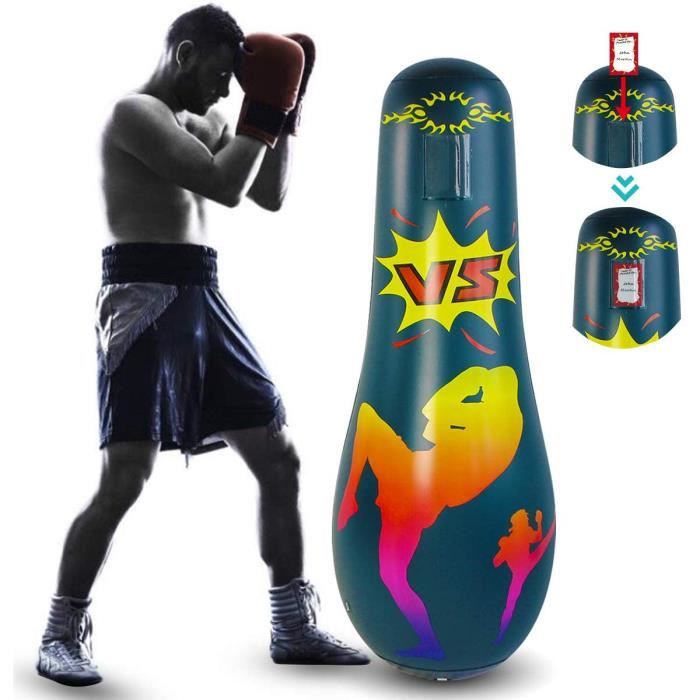 Rehomy Sac de Frappe Gonflable, Sac de Cible de Boxe sur Pied, Sac de  Vitesse de Tour de Frappe de Remise en Forme pour l'ex[235]