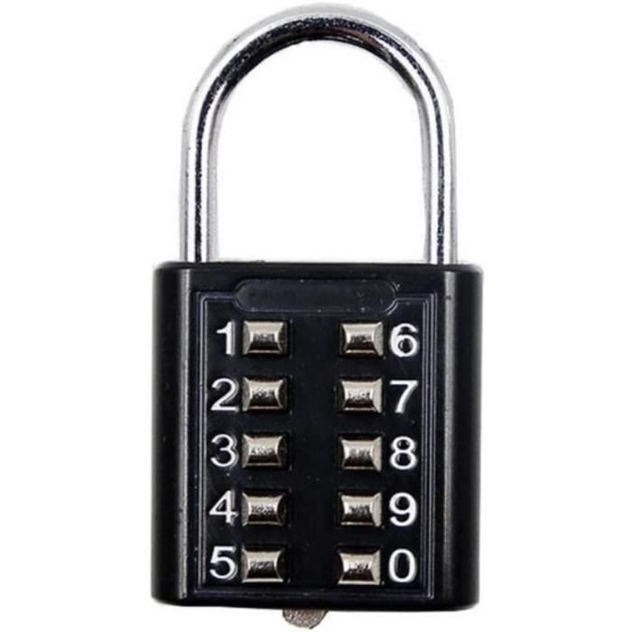 Cadenas à Combinaison 10 Chiffres – Alliage De Zinc – Pour Valise Ou Sac De Voyage – Taille 6,5 X 3,5 Cm