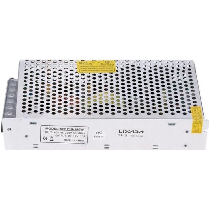 Transformateur de AC 110V/220V a DC 12V 15A 180W