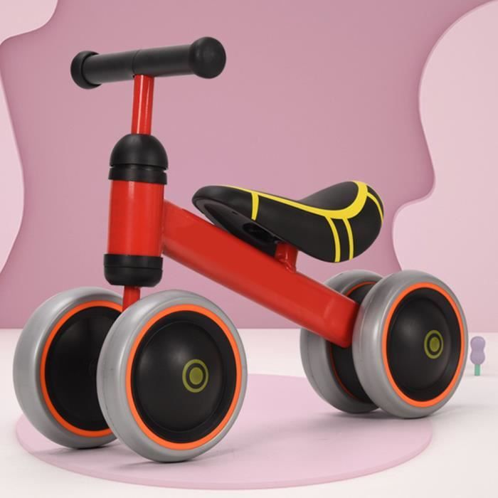 Draisienne Vélo Enfants 1-3 Ans Jouet d'Equitation pour Garçons Filles Vélo de Bébé Premier Cadeau d'anniversaire(rouge)