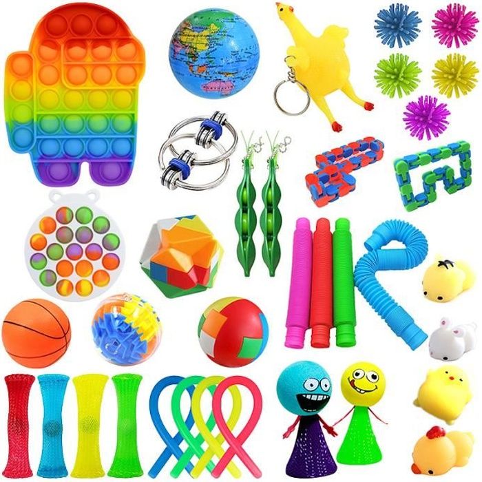 10 PCS Fidget Toy Anti Stress, popit Jeux Pas Cher, Multicolore