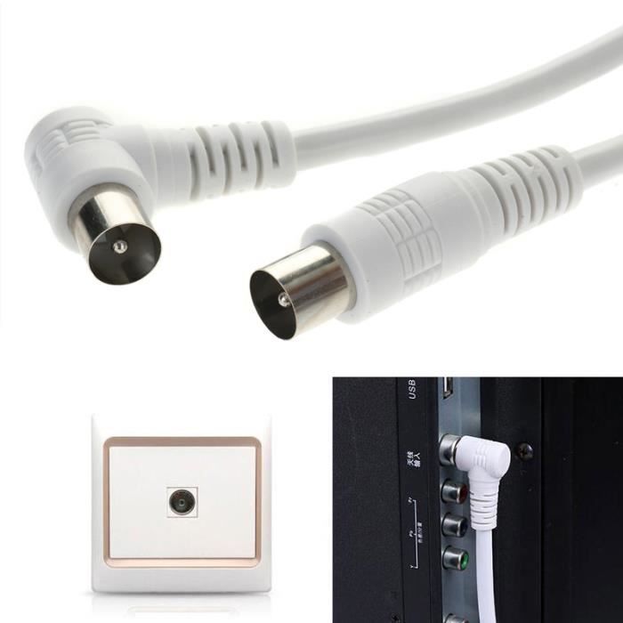 1 5m Angle Droit Tv Teleantenne Satellite Male A Males Extension Cable Coaxial Prix Pas Cher Cdiscount