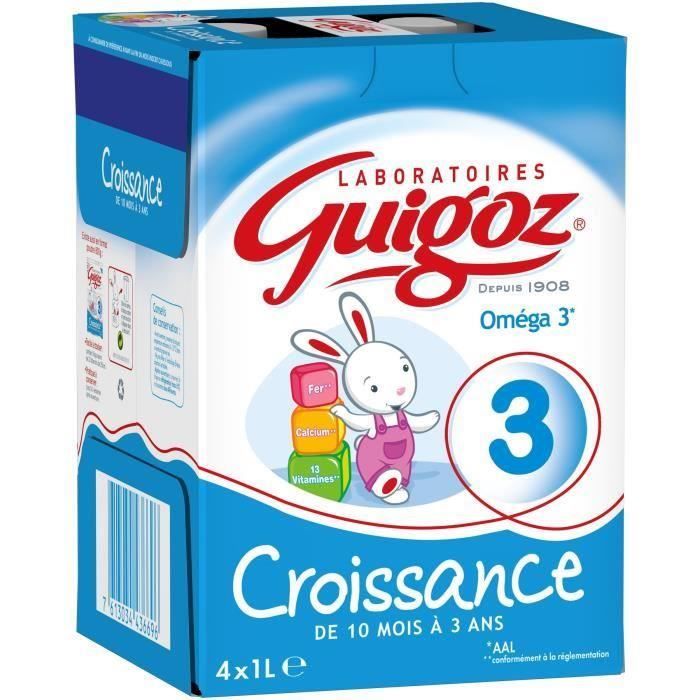 Lot De 2 Guigoz Croissance Lait En Poudre 3eme Age 4x1l De 10 Mois A 3 Ans Achat Vente Lait De Croissance Lot De 2 Guigoz Croissance Lait