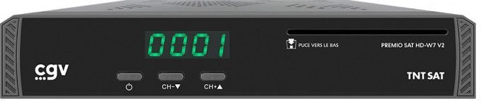 Récepteur satellite HD - CGV -  PREMIO SAT HD W7 V2 - TNT SAT - Compatible camping car - Sortie audio numérique coaxiale