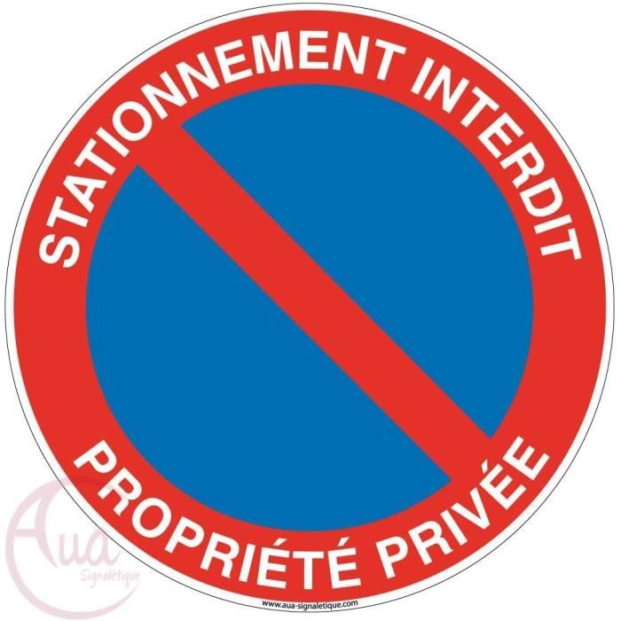 Aua Segnaletica Cartello Divieto Di Sosta Proprietà Privata - 33 Cm, In Vinile Adesivo, PVC O Alluminio Dibond - 2
