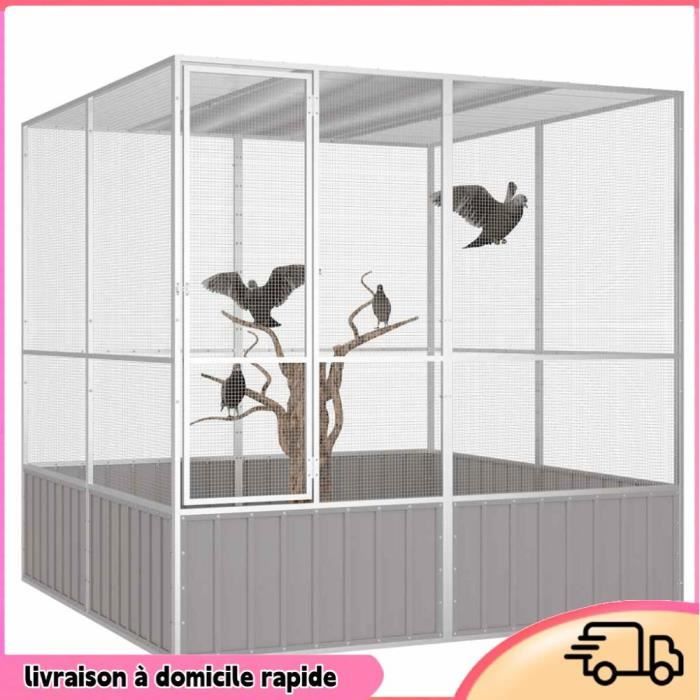 Meilleurs prix pour Cocosity Cage à oiseaux Gris 2135x2175x2115 cm Acier galvanisé - 7894202822248