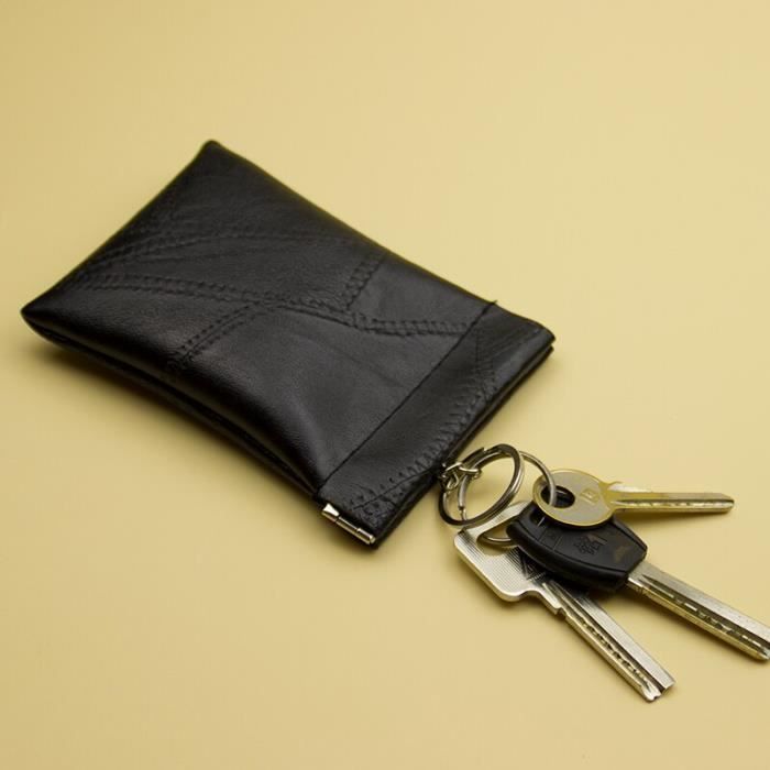 Portefeuille en cuir noir avec une chaine argentée, pour homme - portefeuille cuir 336