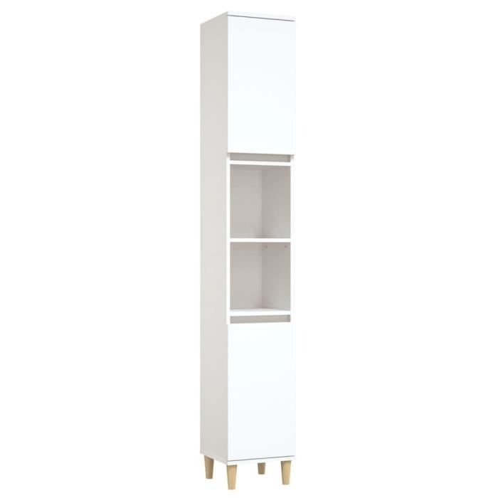 Armoire de salle de bain blanc 30x30x190 cm bois dingénierie Dilwe243398