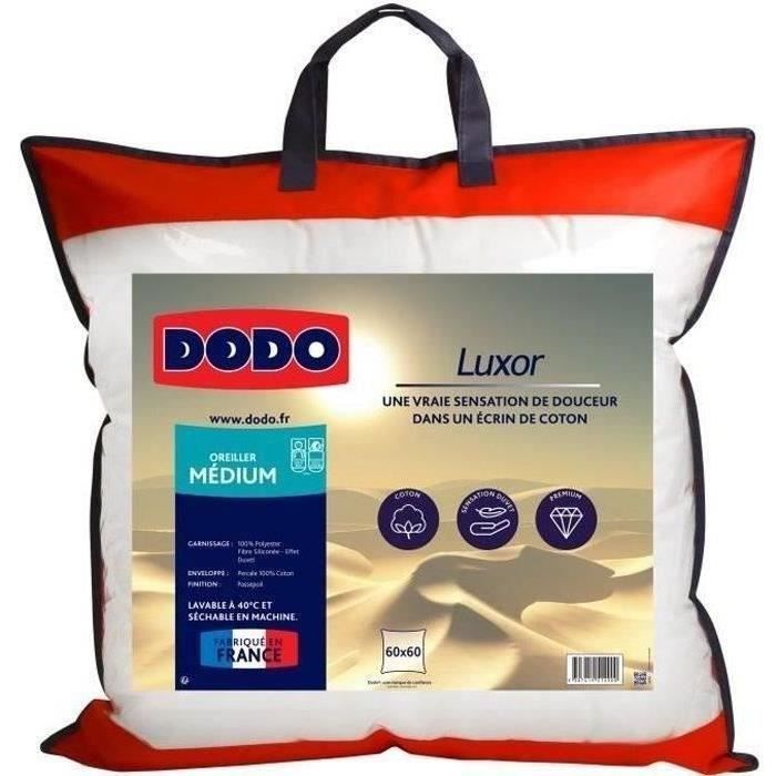 DODO Oreiller LUXOR 60x60 cm - 100% Coton - Effet Duvet - Cdiscount Maison