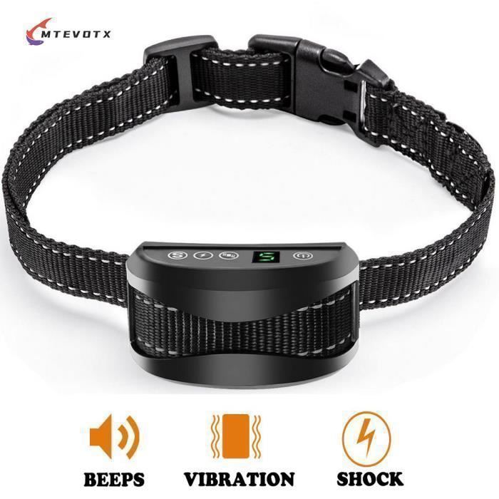 Meilleurs prix pour MTEVOTX Collier Anti-aboiement Chien - Collier Anti Aboiement Chien Automatique , Étanche et Rechargeable - pour Chien - Noir
