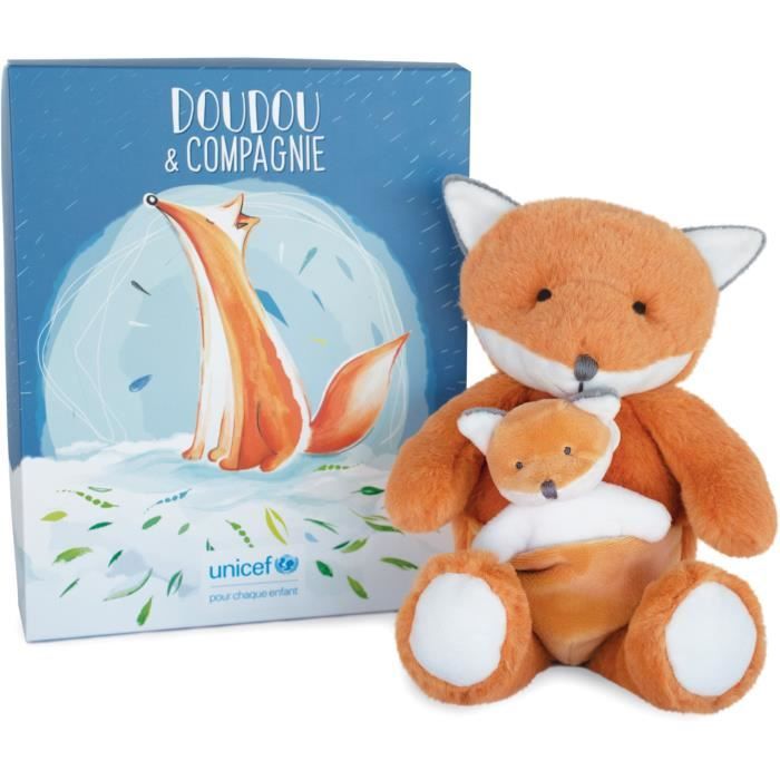 Doudou Et Compagnie Unicef Bebe Et Moi Renard 25 Cm Orange Boite Cadeau Dc3790 Cdiscount Puericulture Eveil Bebe