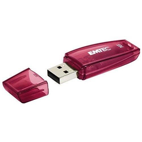 Emtec Clé USB 2.0 C410 16Go transparente rouge avec capuchon