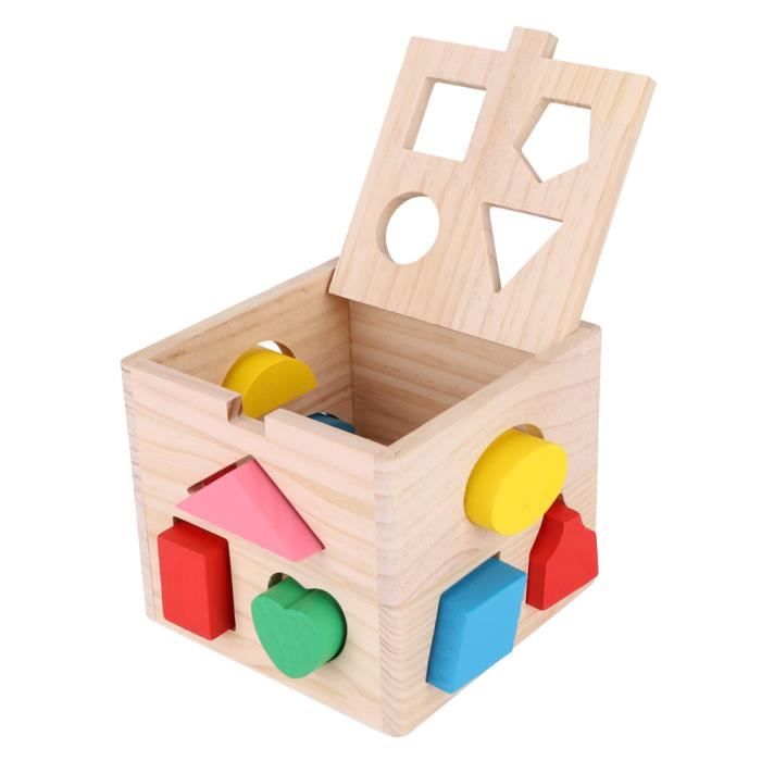 Melissa & Doug Cube De Tri De Formes En Bois - Jouet Éveil Coloré Avec 12 Formes, Idéal Pour Enfants 2 à 5 Ans