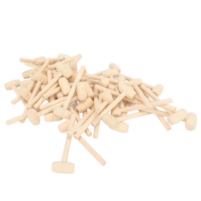 Lot De 100 Mini Maillets En Bois Pour Crabe, Homard Et Chocolat - Massifs Et Durables
