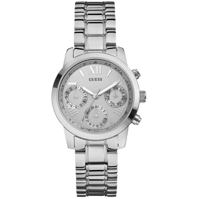 GUESS FEMME 36.5MM CHRONOGRAPHE ARGENT ACIER BRACELET BOITIER