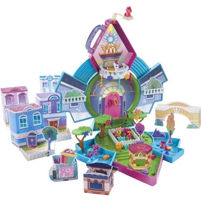 Mini Monde Magique - HASBRO - Mini maison de cristal - 5 mini poneys - Blanc et multicolore