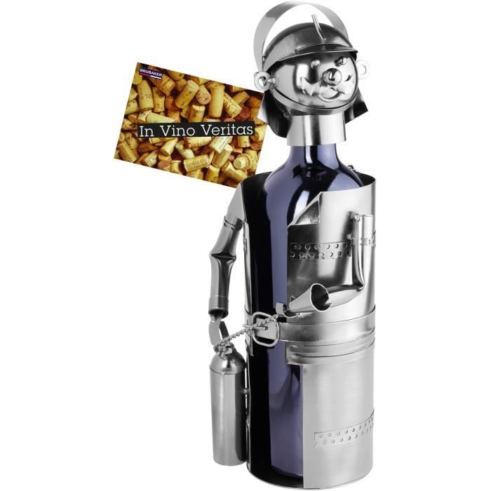 Brubaker Porte Bouteille De Vin Pompier Avec Extincteur Metal Carte De Vœux Incluse Idee Cadeau Originale Objet Decoratif La Cave Cdiscount