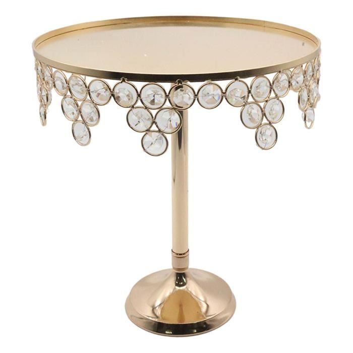 Support de gâteau en métal doré rond incrusté portegâteau en cristal Cupcake Dessert bonbons