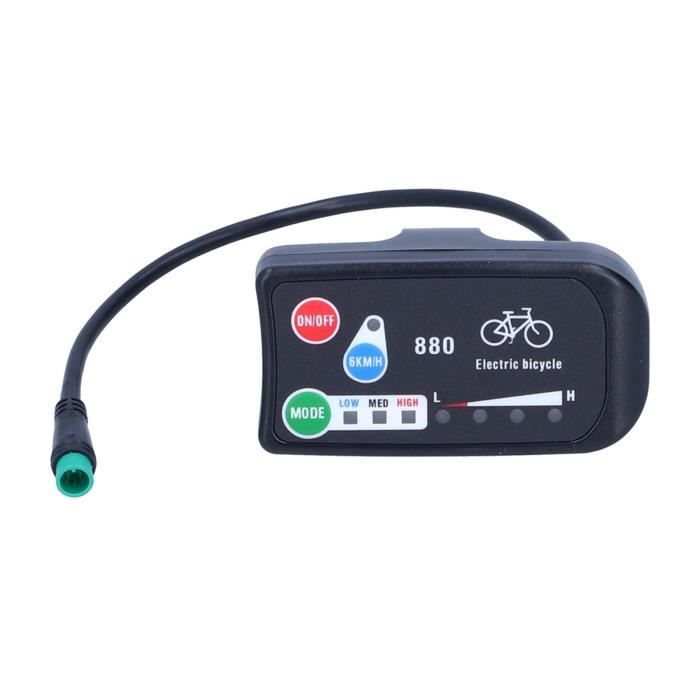 Affichage LED 24V 36V 48V Vélo électrique KT-LED880 - HOMYL - Contrôle de la batterie - Noir