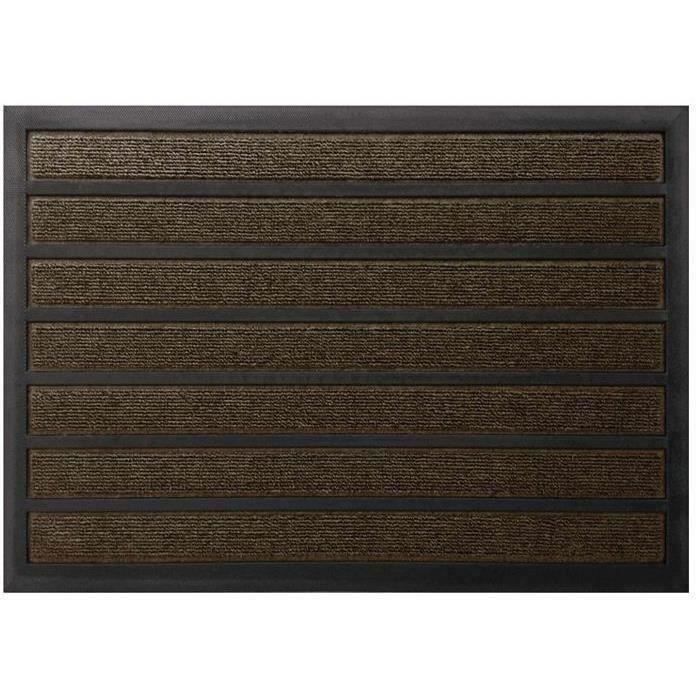 Tapis combi absorbant grattant marron - 40 x 60 cm