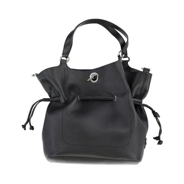 LAMARTHE PARIS EV180 Sac a Main et Bandouliere Noir En Cuir Femme Noir Cdiscount Bagagerie Maroquinerie