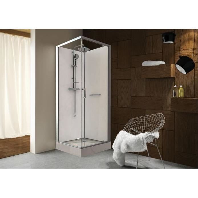 Leda Cabine De Douche Kara Carre Porte Pivotante Verre