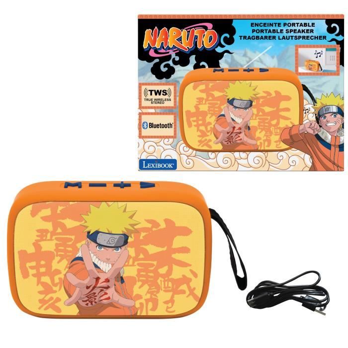 Naruto Enceinte Bluetooth Portable - Lexibook  - Sans fil - USB-C - Carte SD/TF - Batterie rechargeable