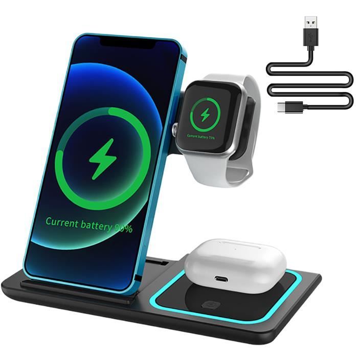 Chargeur Induction 3 En 1 Sans Fil Rapide - Compatible Magsafe - Téléphone
