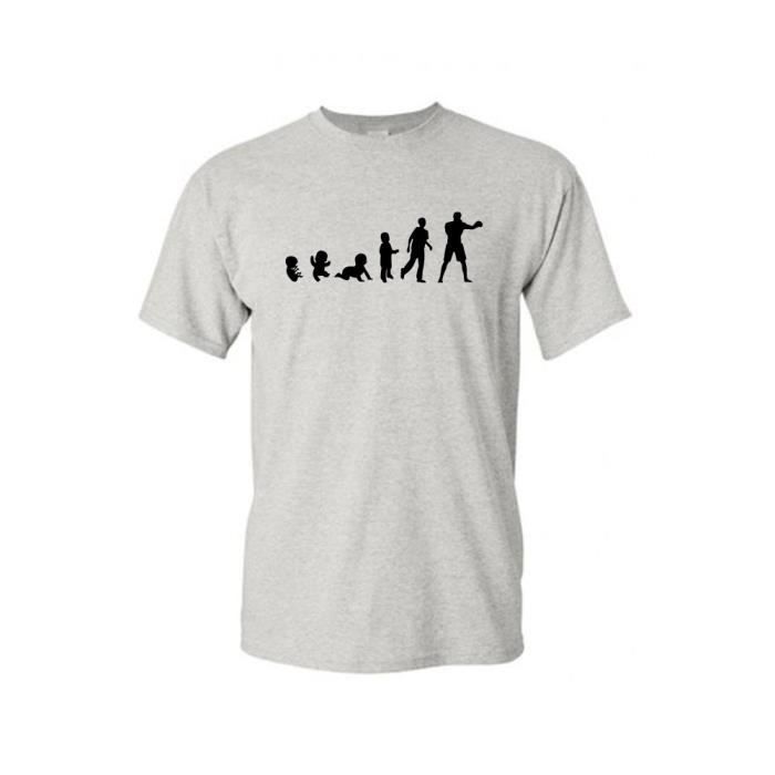 T Shirt Col Rond Enfant Bebe Boxer Evolution Blanc 12 14 Ans Blanc Cdiscount Pret A Porter