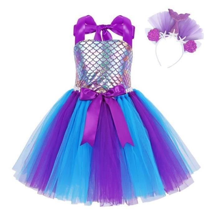 Robe Princesse Pour Fille – Déguisement Carnaval, Halloween, Anniversaire (Taille 2 à 7 Ans, Rose, Tulle Et Perles)