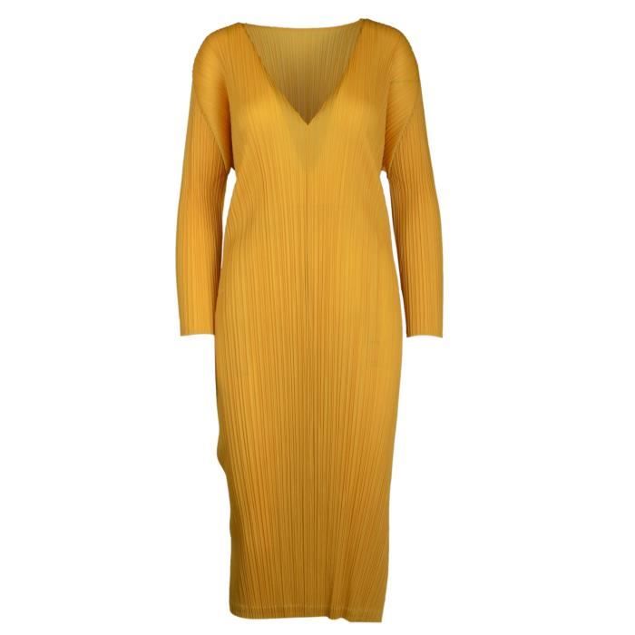 Écharpe Cache-cou Issey Miyake Pleats Please - Couleur Jaune, Fabriqué Au Japon, Occasion Bon état