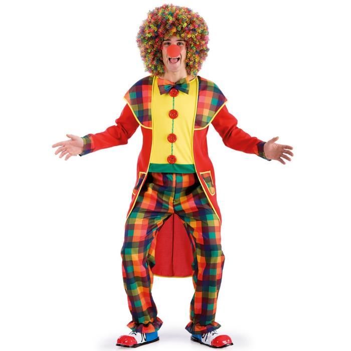 Déguisement de clown arlequin pour homme en toile - Carnival Toys - Rouge - Taille M - Multicolore