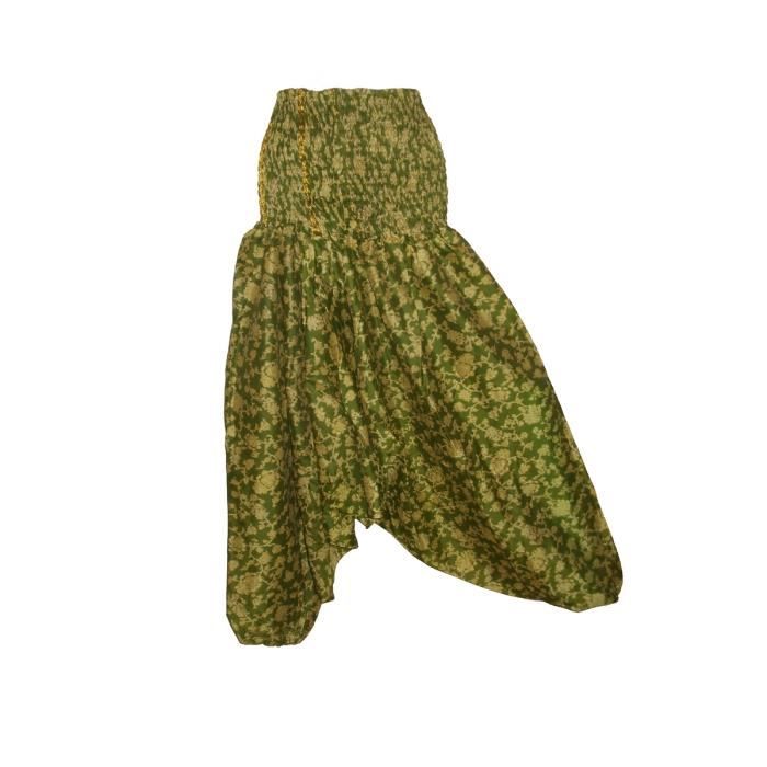 Pantalon Sarouel Danse Orientale Femme - Mousseline Ethnique Volants Pailletés, Resserré Chevilles - Taille Unique - Inlzdz