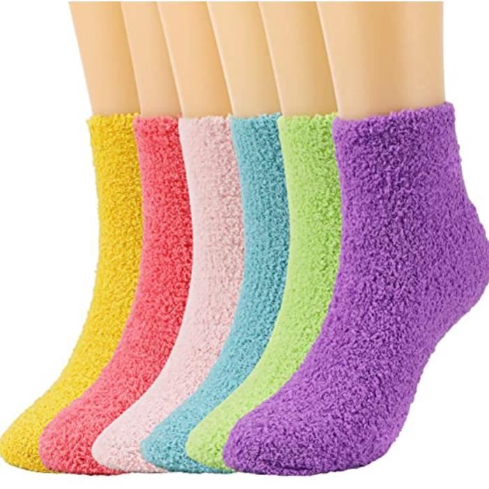 6 paires Chaussette polaire Femme Chaussette Pilou Chaussette Femme Hiver Chaussons Chaussettes pour l usage quotidien du lit a couleur de l image Cdiscount Pret a Porter