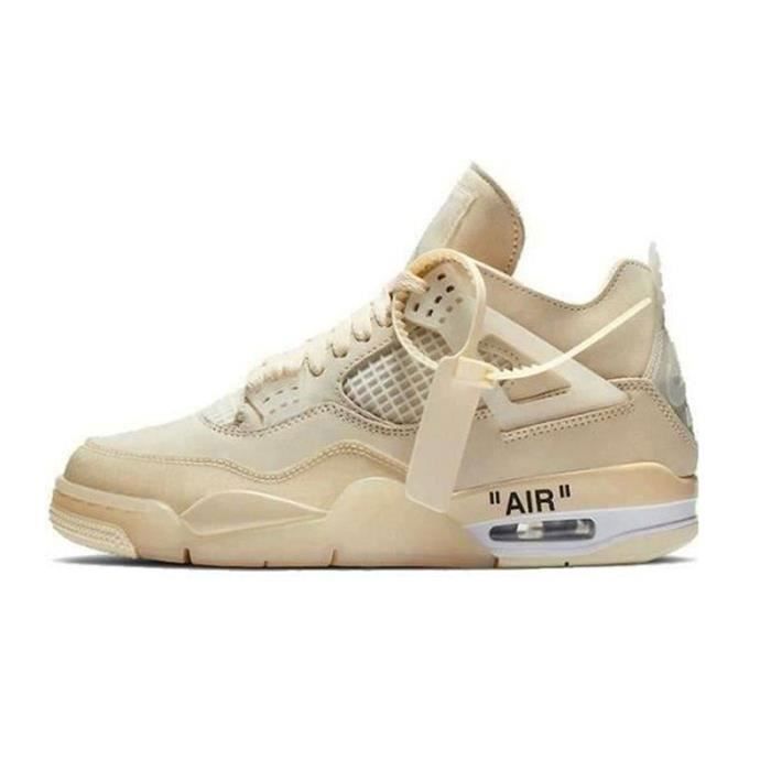 Nike Air-Jordanx 4 Retro Military Noir Blanc et Noir Femme Homme AJ4 Chaussures de basket-Voile blanc kaki-CD007 Nike Air-Jordanx 4 Retro Military Noir Blanc et Noir Femme Homme AJ4 Chaussures de basket-Voile blanc kaki-CD007