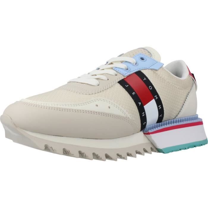 Tommy Jeans Basket Tommy jeans 132817 Beige 37 - TOMMY JEANS - Femme - Textile - Lacets - Plat